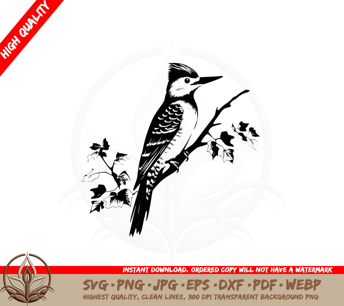 Autumn Woodpecker SVG PNG JPG AI PDF DXF EPS WebP - Digital Download