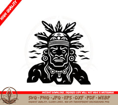 Aztec Warrior SVG PNG JPG AI PDF DXF EPS and WebP - Digital Download