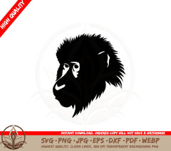 Baboon SVG PNG JPG AI PDF DXF EPS and WebP Digital Download