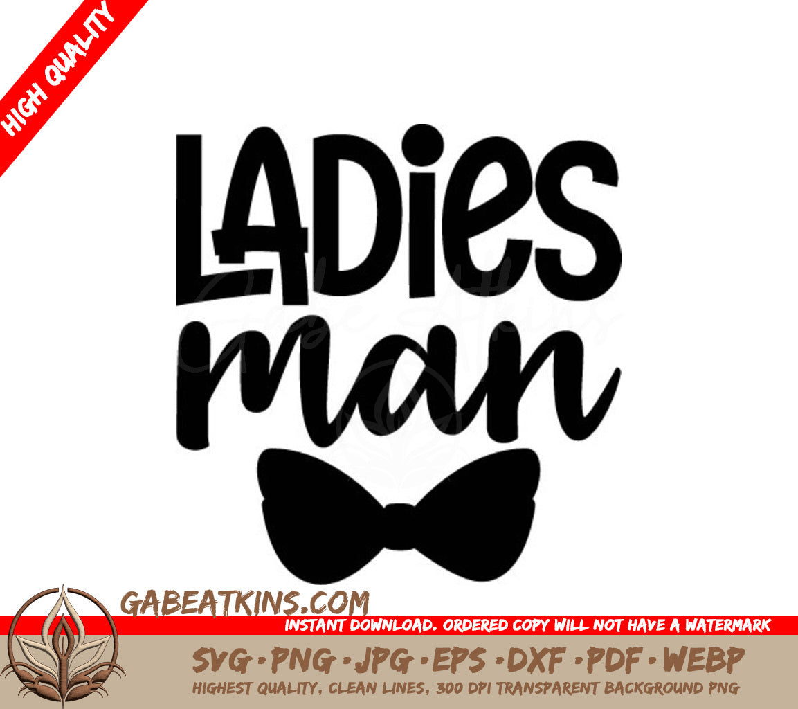 Ladies Man Silhouette SVG - Bow Tie Design SVG