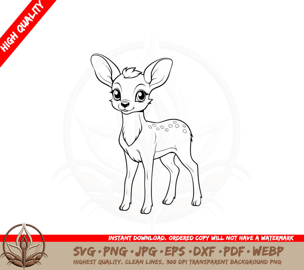 Baby Deer Digital Design SVG PNG JPG AI PDF DXF EPS WebP