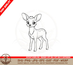 Baby Deer Digital Design SVG PNG JPG AI PDF DXF EPS WebP