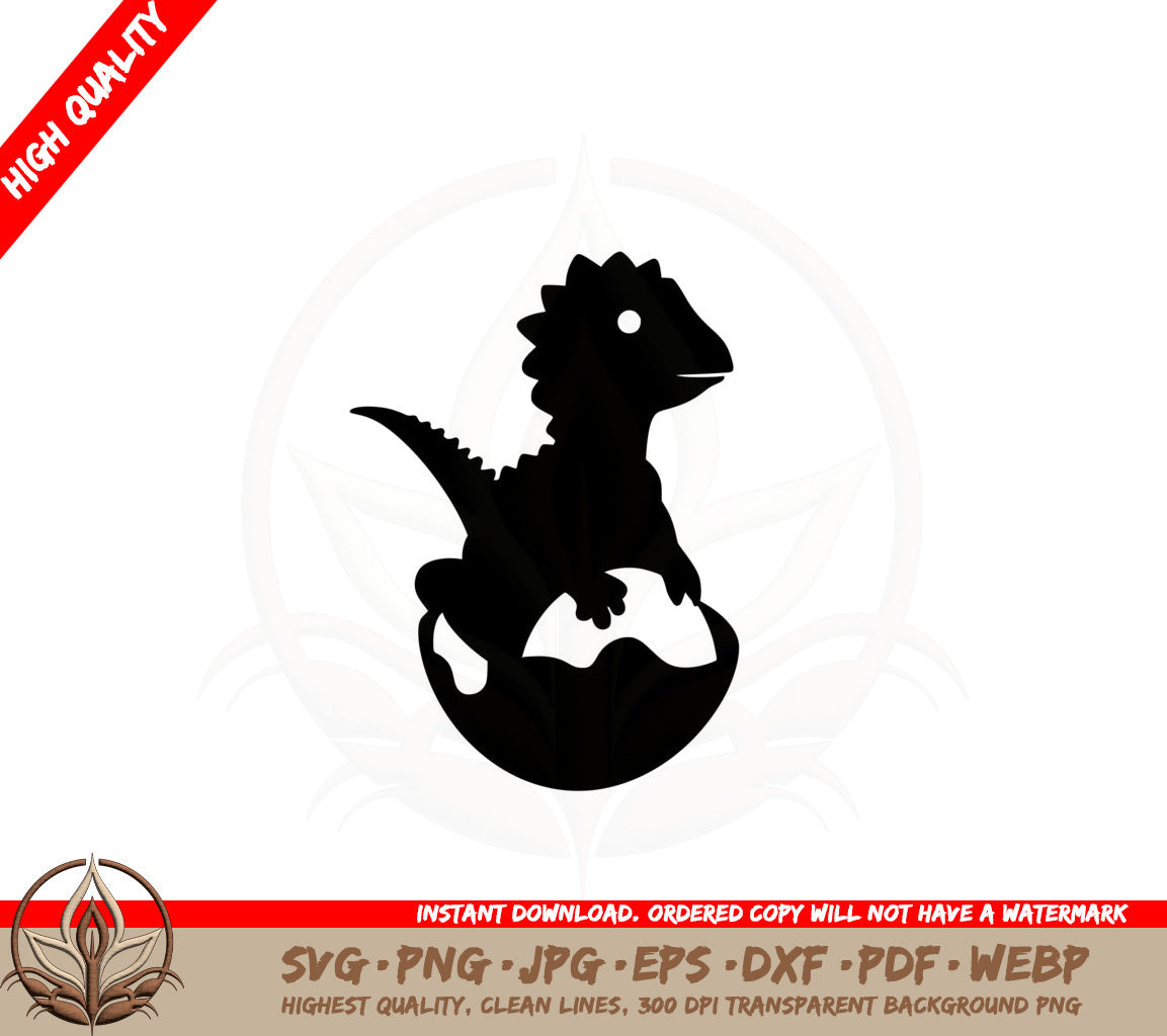 Baby Dinosaur Hatching SVG Cut File