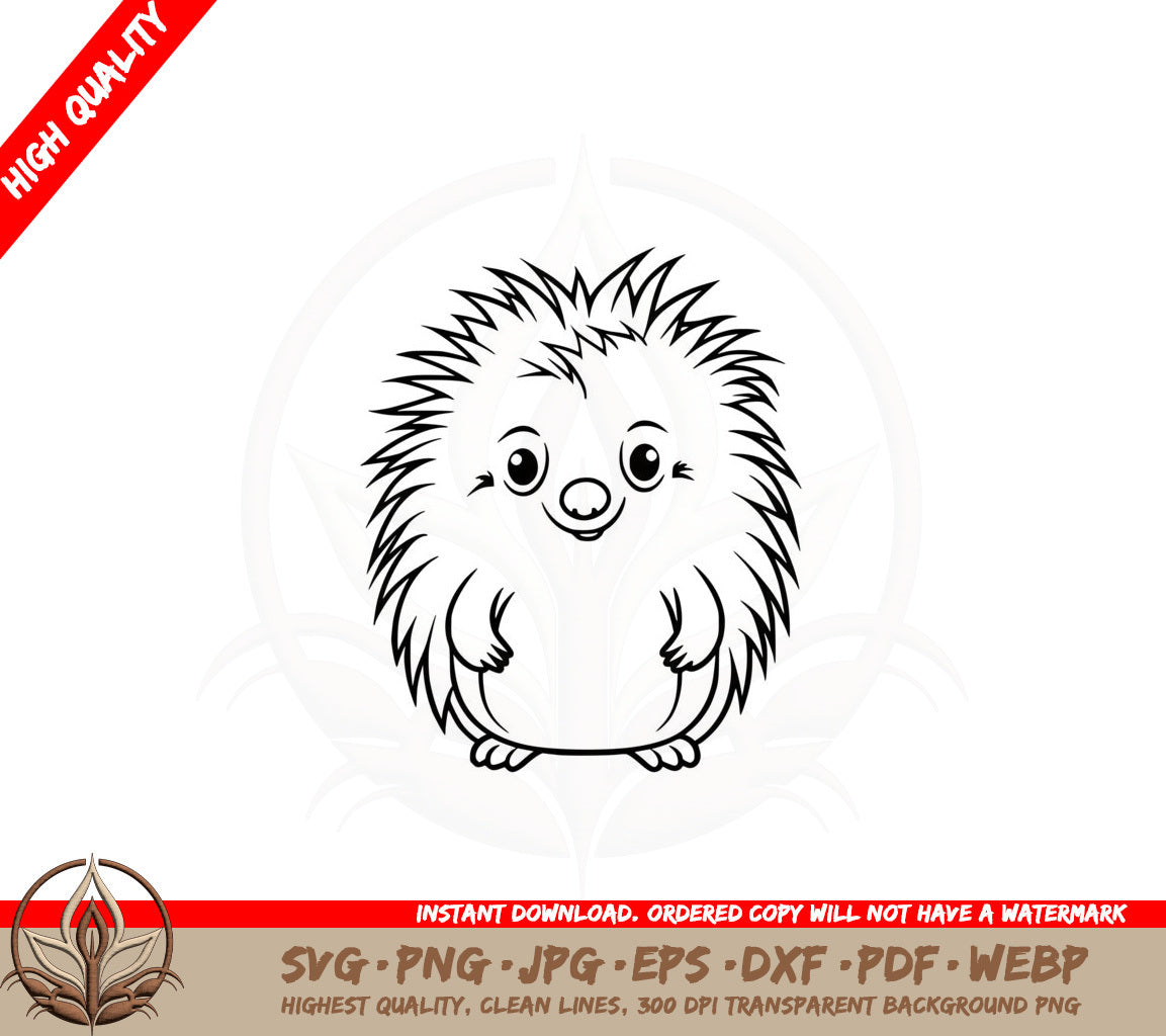 Baby Echidna SVG PNG JPG AI PDF DXF EPS and WebP - Digital Download