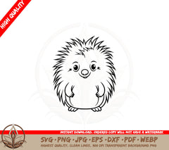 Baby Echidna SVG PNG JPG AI PDF DXF EPS and WebP - Digital Download