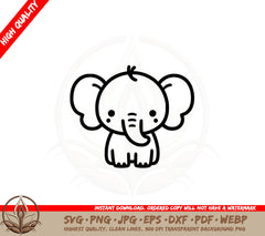 Baby Elephant Playtime SVG