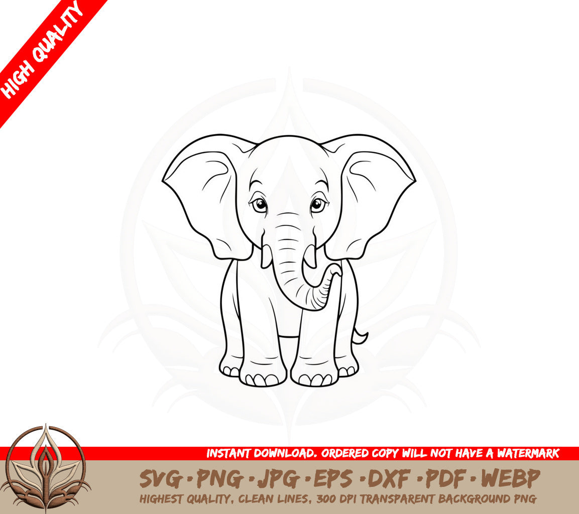 Baby Elephant SVG PNG JPG AI PDF DXF EPS WebP - Digital Download