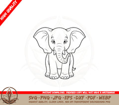 Baby Elephant SVG PNG JPG AI PDF DXF EPS WebP - Digital Download