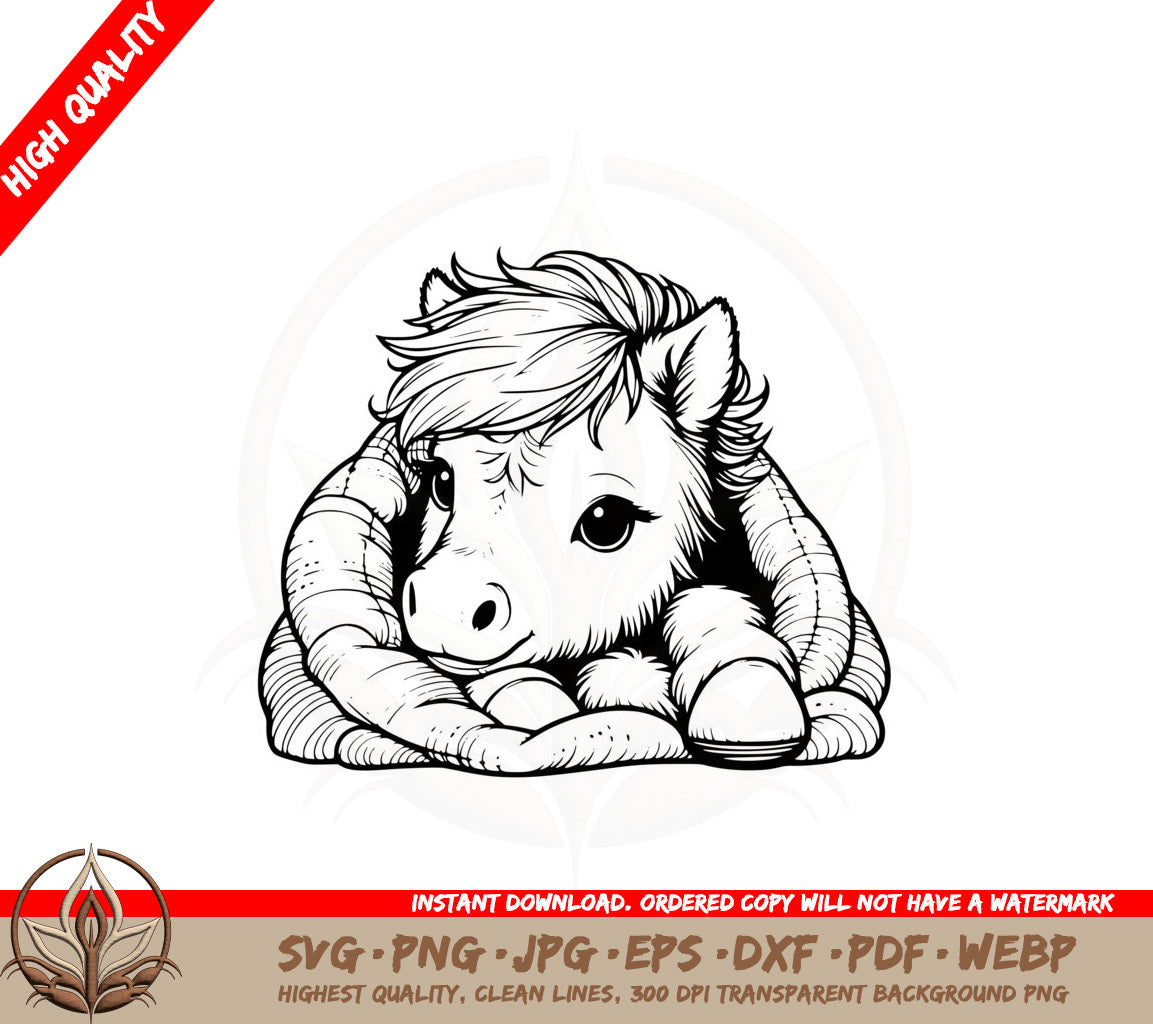 Baby Horse Snuggle SVG Cut File