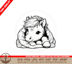 Baby Horse Snuggle SVG Cut File