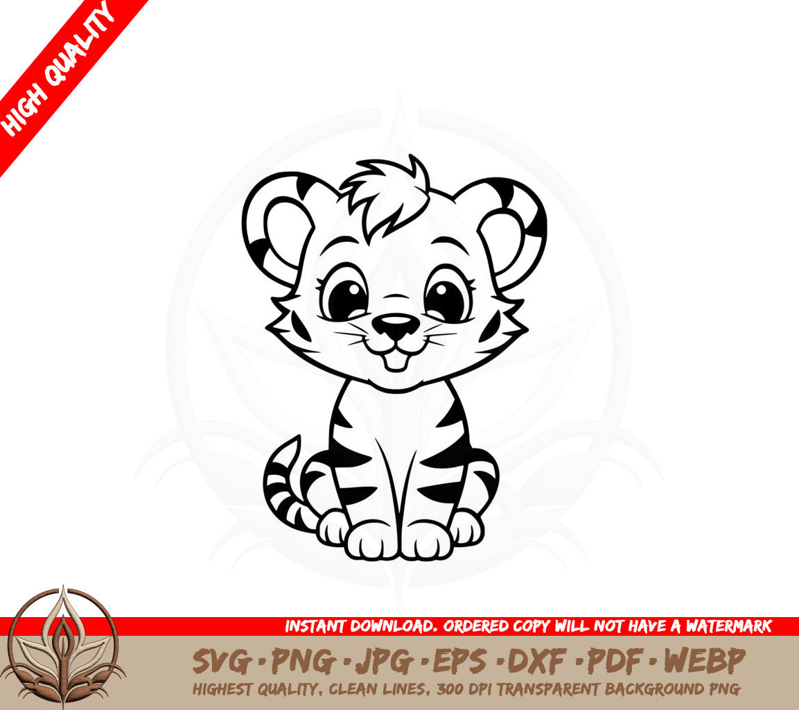 Baby Jungle Cat SVG Cut File Digital Download