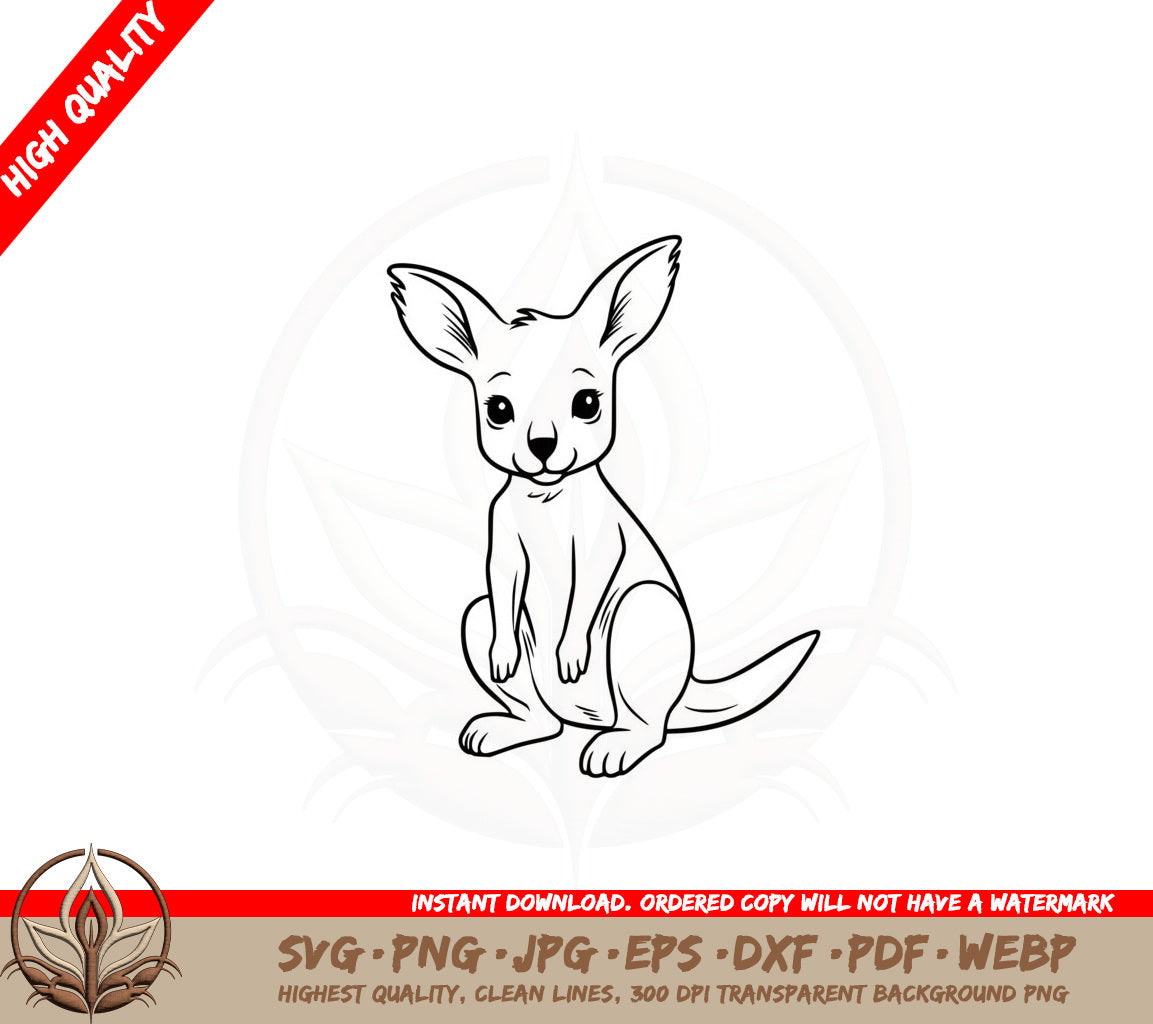 Baby Kangaroo SVG Cut File Download