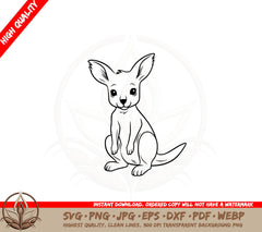 Baby Kangaroo SVG Cut File Download