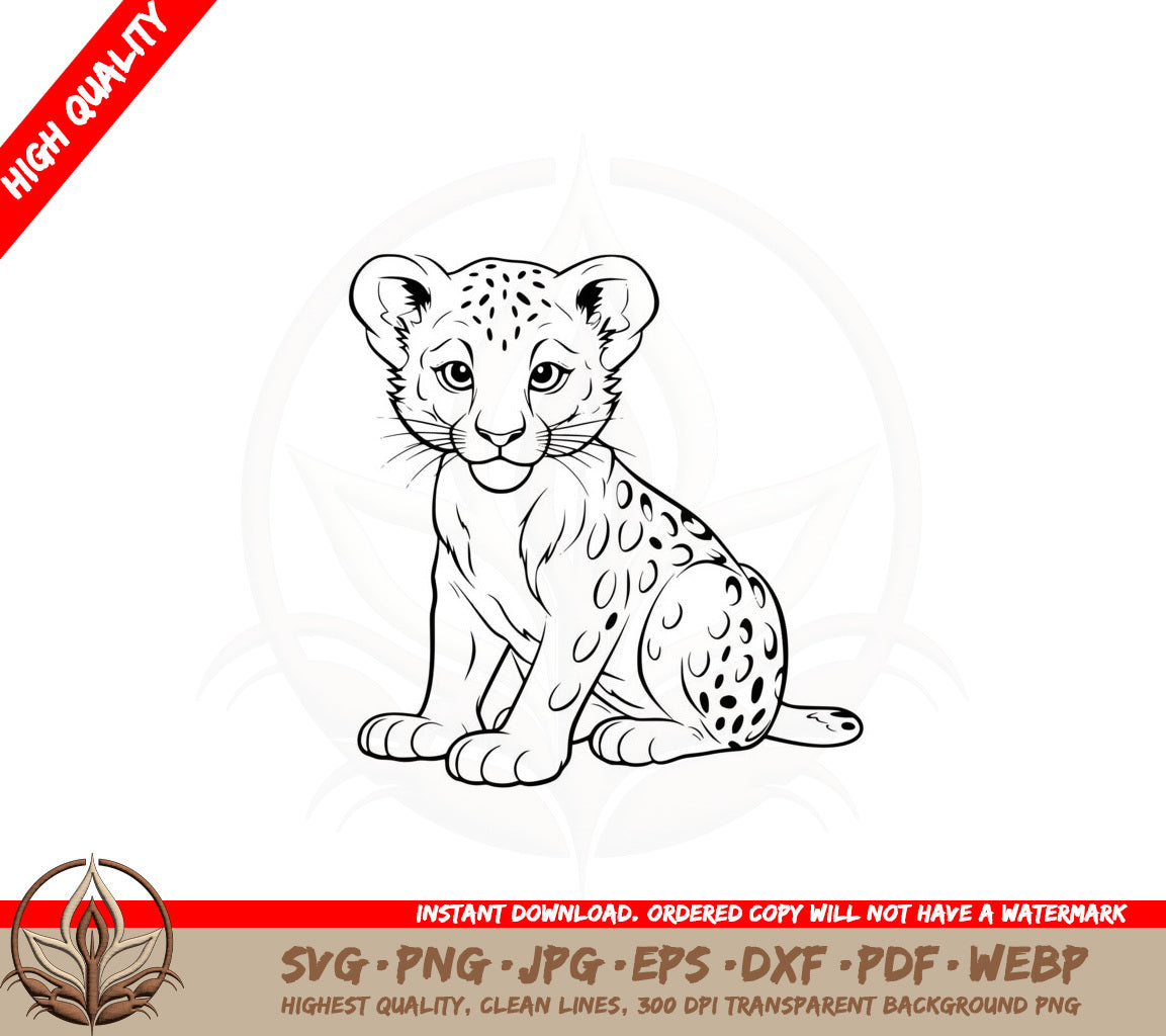 Baby Leopard SVG PNG JPG AI PDF DXF EPS and WebP Digital Download
