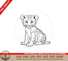 Baby Leopard SVG PNG JPG AI PDF DXF EPS and WebP Digital Download