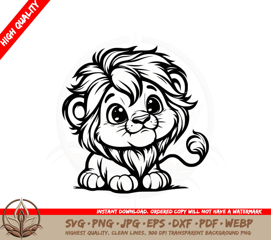 Baby Lion Friend SVG Cut File Download