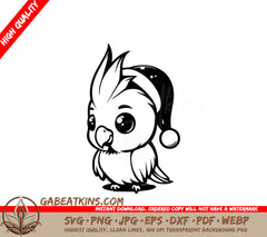A Bird Wearing A Santa Hat SVG - Baby Santa Cockatoo SVG