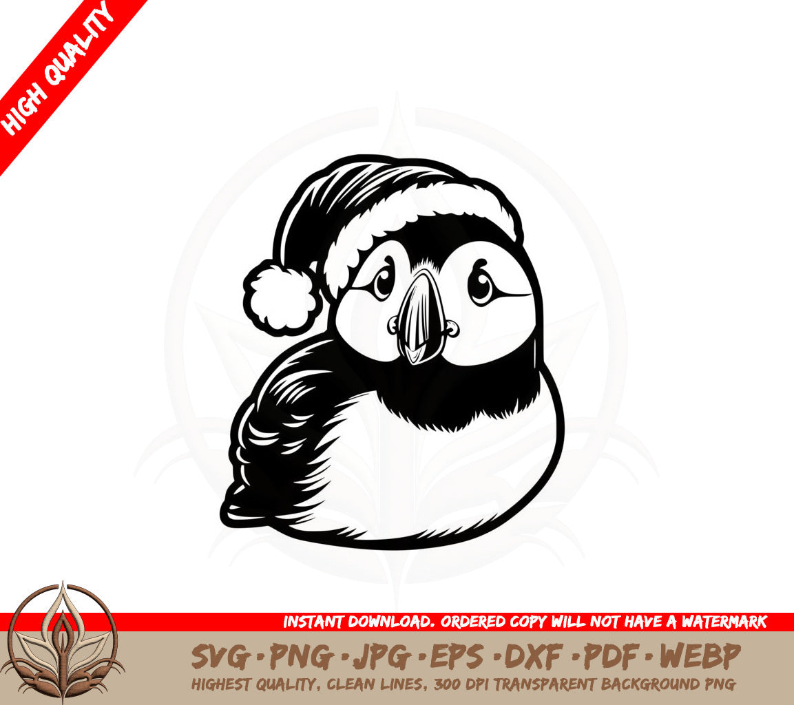 Baby Santa Puffin SVG PNG JPG AI PDF DXF EPS and WebP Digital Download