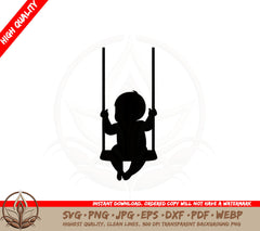 Baby Swinging SVG Cut File Baby Swing Design Baby for Cricut Silhouette Instant Download