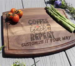 Coffee Teach Repeat SVG - Back to School Apple & Coffee Cup Design SVG