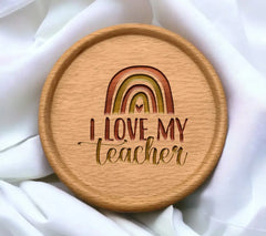 Rainbow I Love My Teacher SVG Cut File - Back to School SVG
