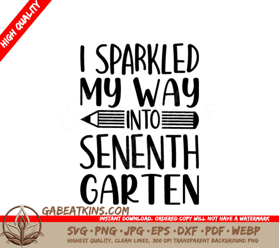 7th Grade Sparkle SVG - Back to School Design SVG
