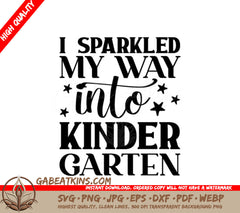 Kindergarten Sparkle SVG - Back to School Design SVG