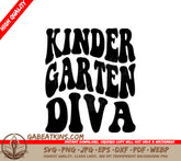 Kindergarten Diva Silhouette SVG -  Back to School Design SVG