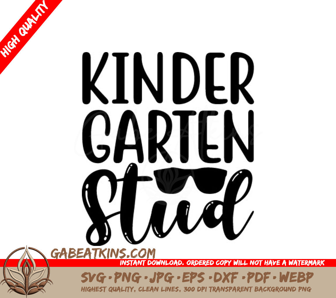 Kinder Garten Stud Sunglasses SVG - Back to School SVG