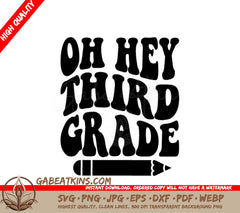 Oh Hey Third Grade SVG - Pencil Design SVG