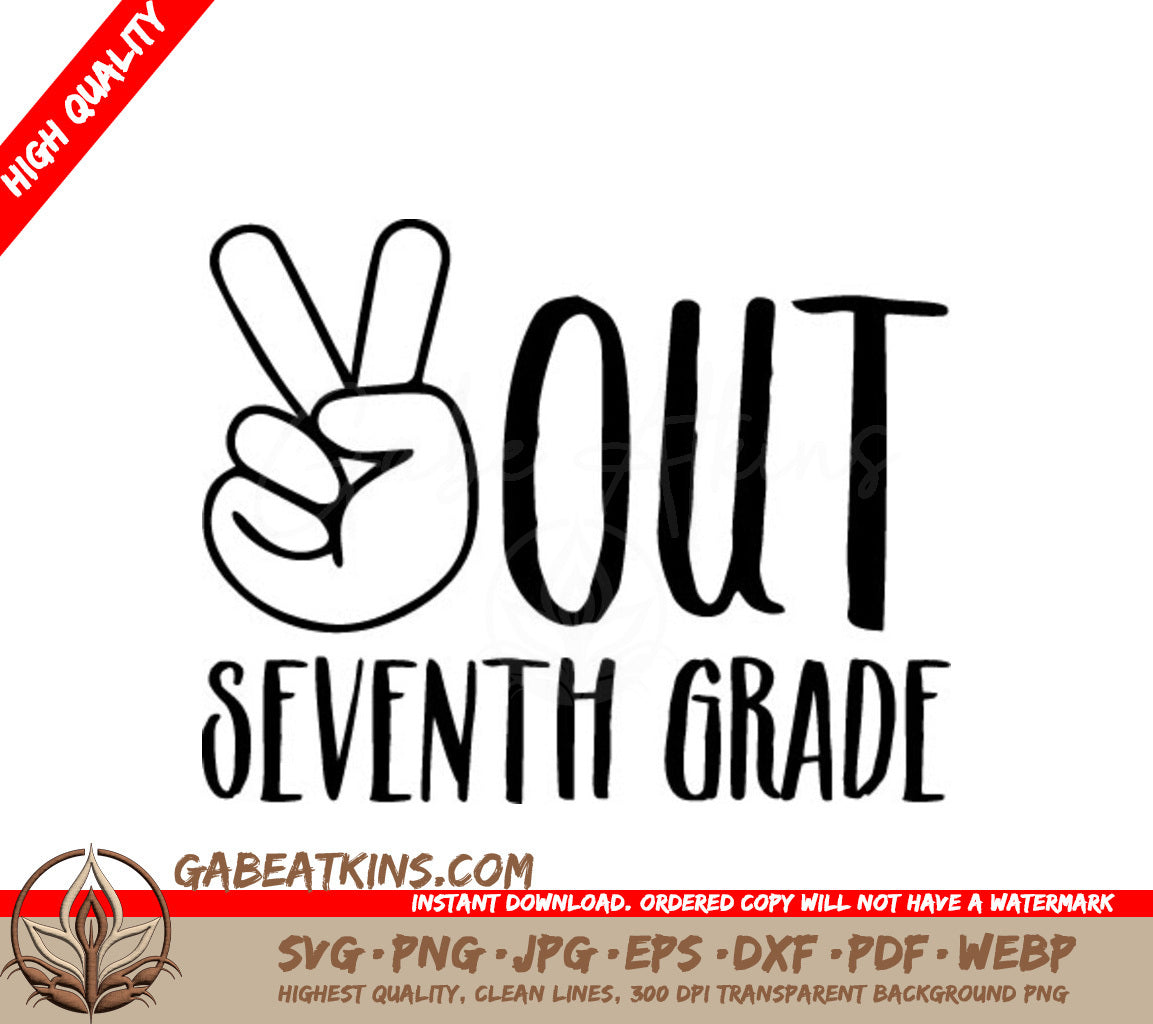 Seventh Grade Peace Sign Logo SVG - - Back to School SVG