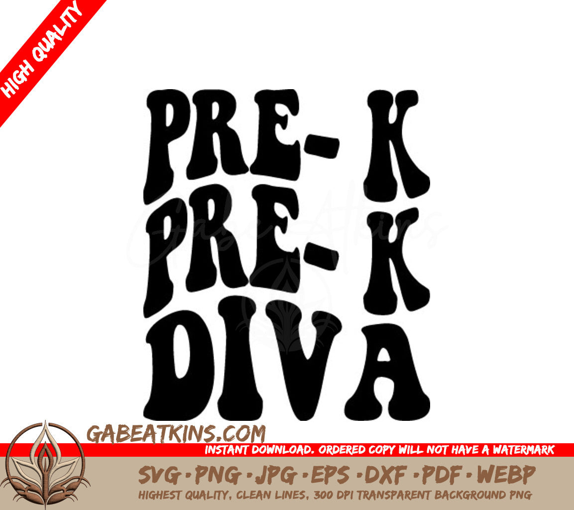 Pre-K Diva SVG - Logo - Back to School Design SVG