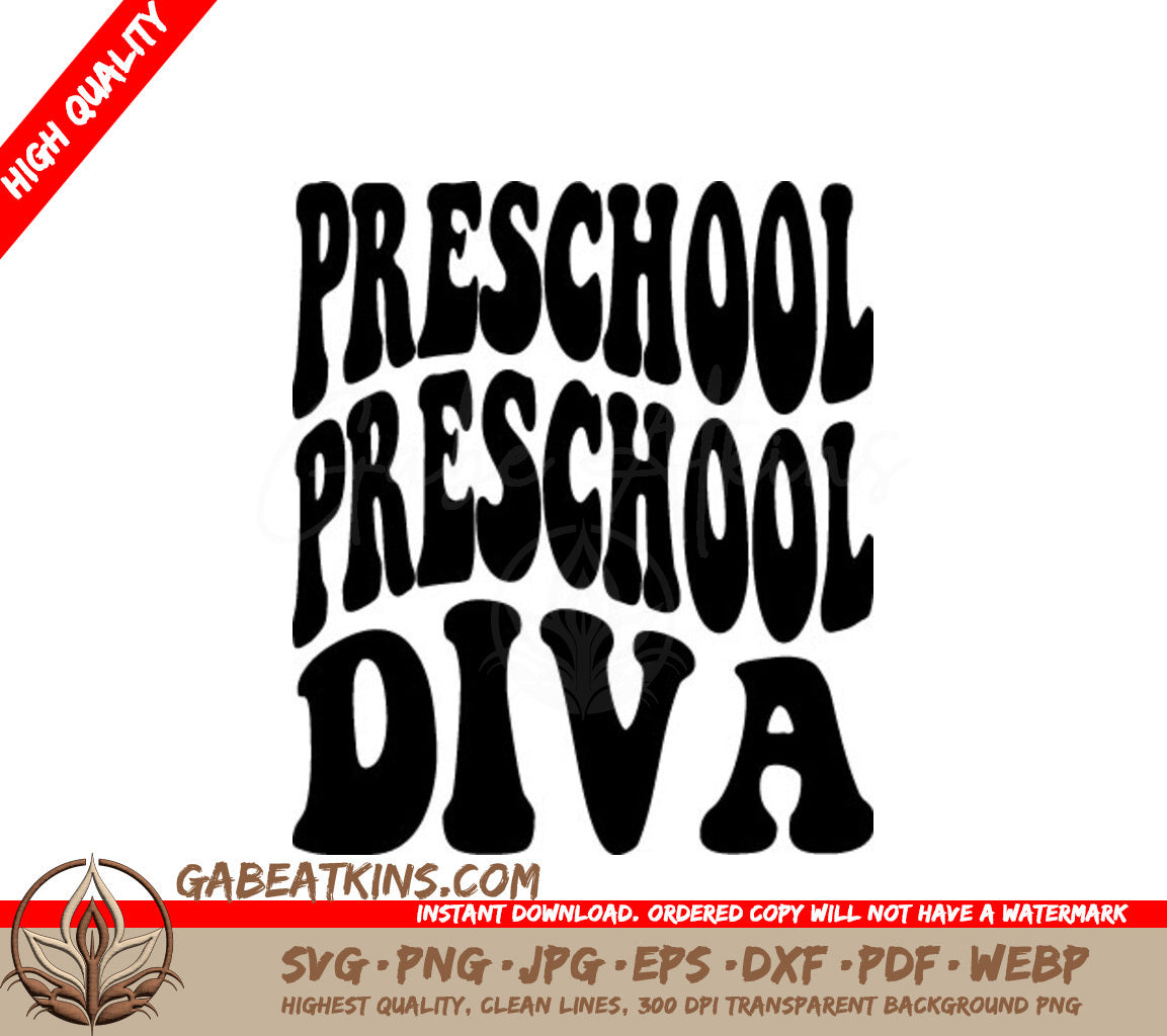 Preschool Diva SVG - Back to School Design SVG