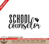 School Counselor Heart Logo SVG - Back to School Design SVG