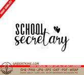 School Secretary Heart Logo SVG - Back to School SVG