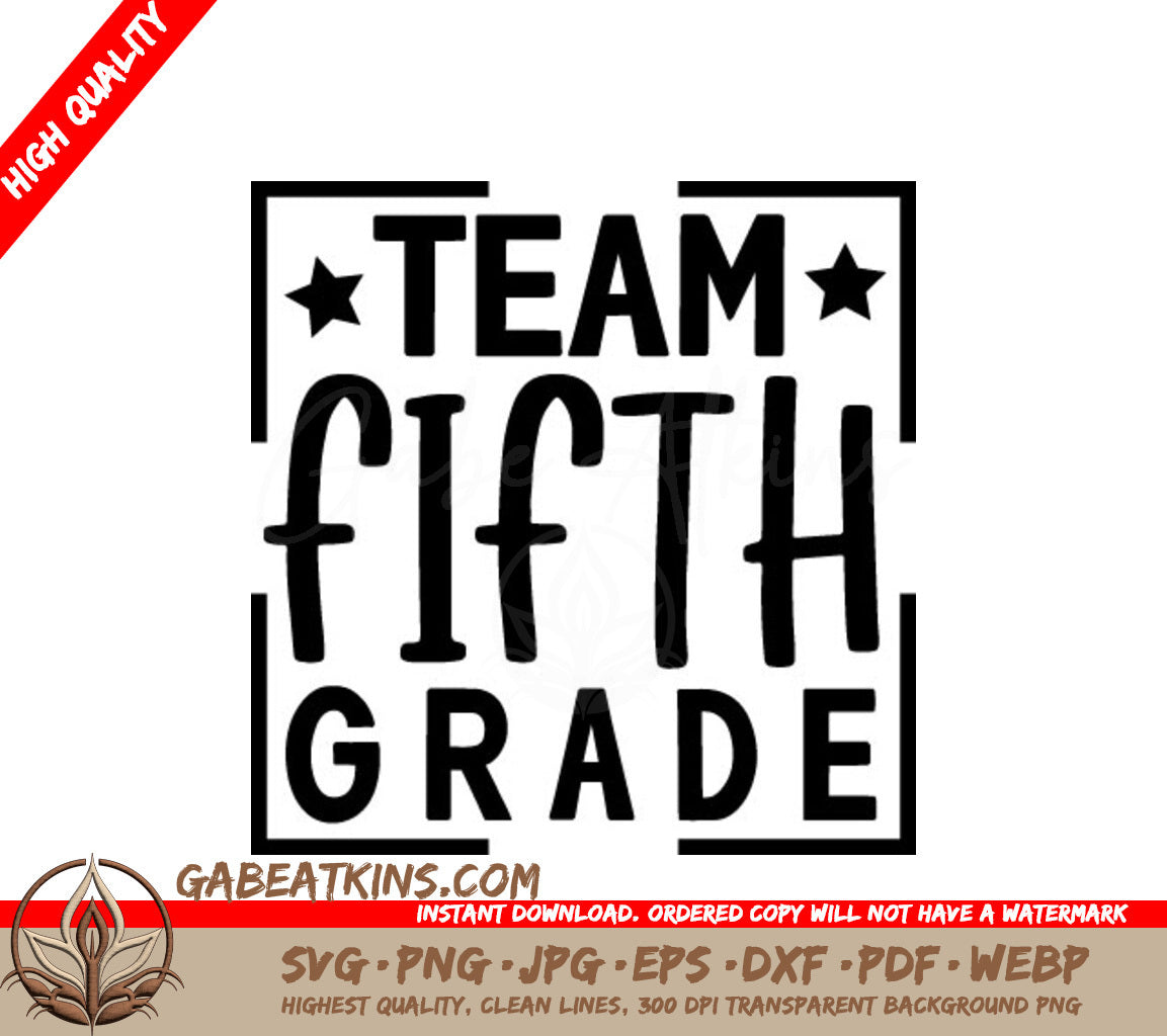Team Fifth Grade Logo SVG - Back to School SVG