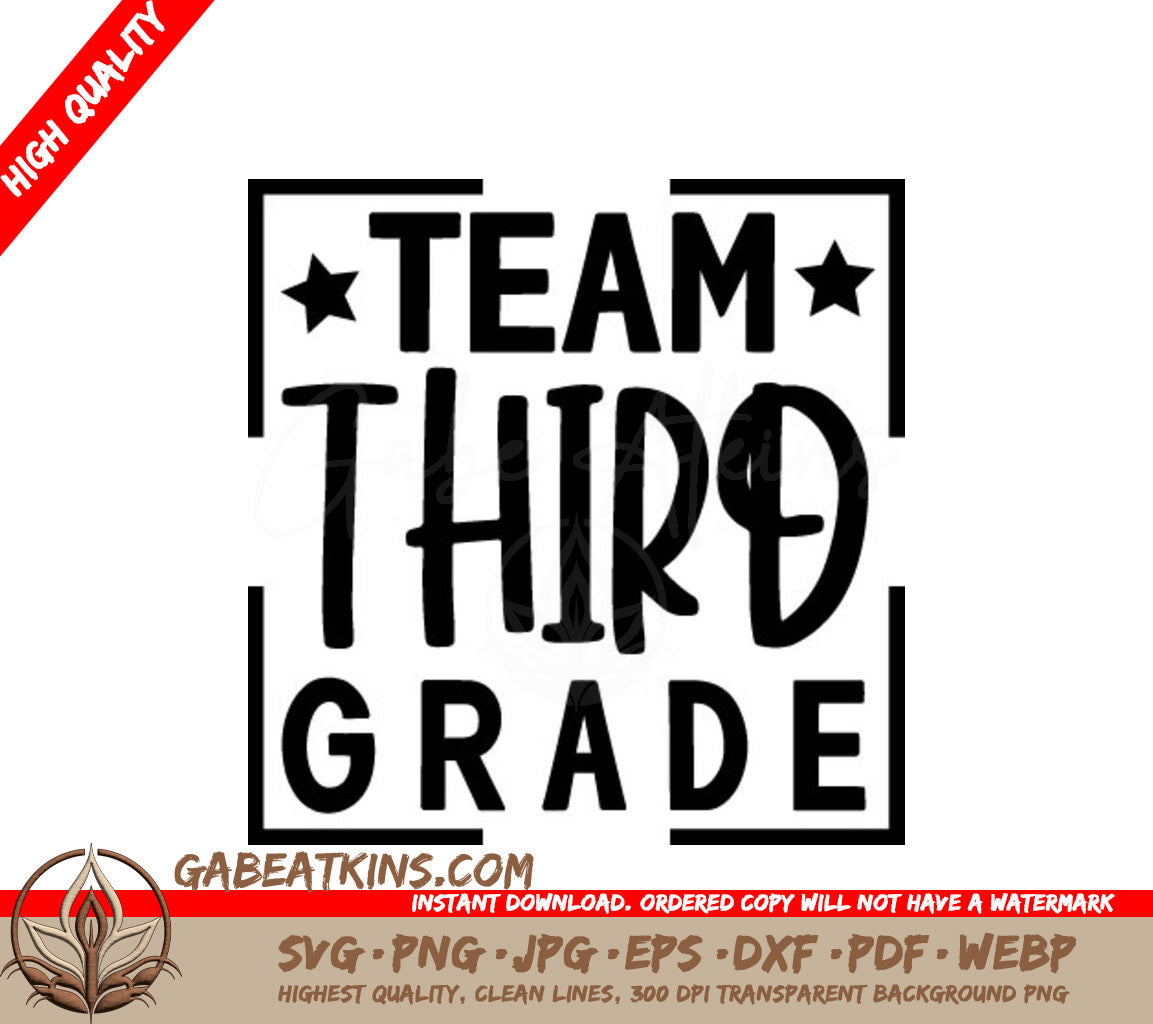 Team Third Grade Logo SVG - Back to School SVG