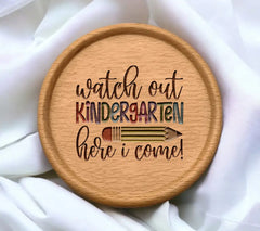 Watch Out Kindergarten Here I Come SVG - Colorful Back to School Sign with Pencil SVG