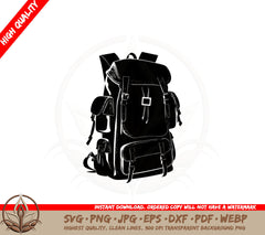 Backpack SVG PNG JPG AI PDF DXF EPS and WebP - Digital Download