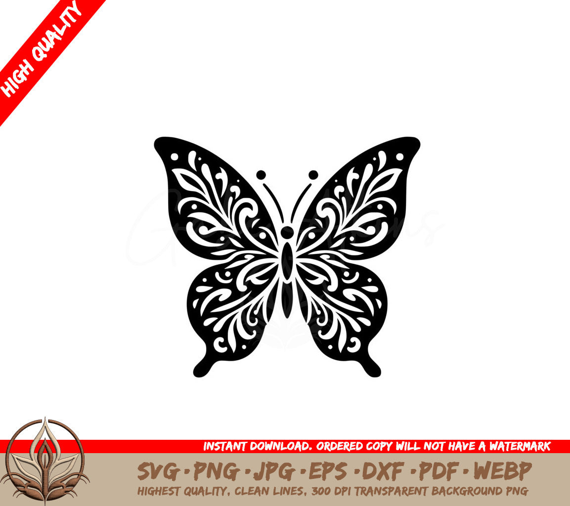 Balanced Butterfly SVG PNG JPG AI PDF DXF EPS WebP Digital Download