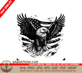Patriotic Bald Eagle & American Flag SVG Design SVG