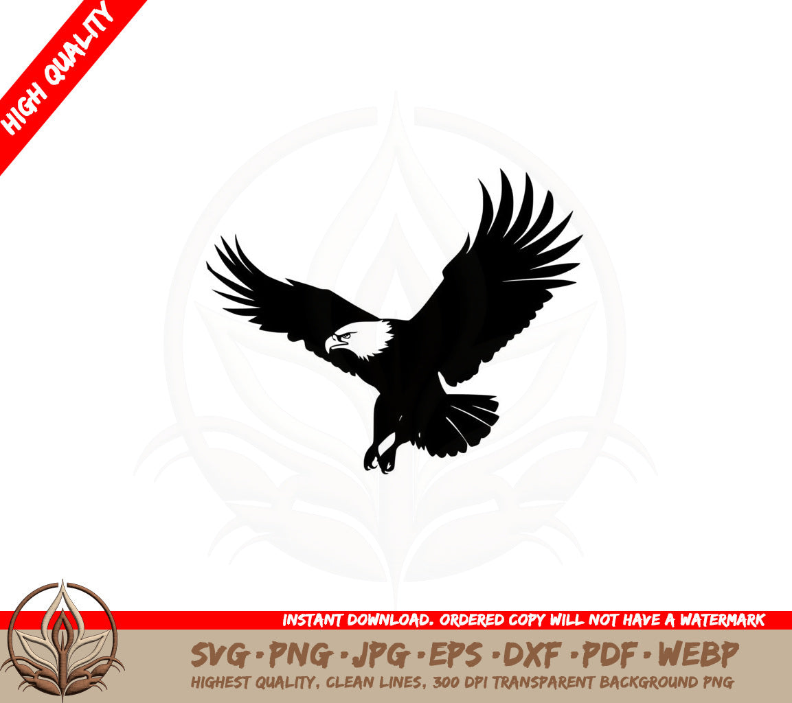 Bald Eagle Catching Prey SVG PNG JPG AI PDF DXF EPS and WebP Digital Download