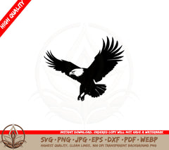 Bald Eagle Catching Prey SVG PNG JPG AI PDF DXF EPS and WebP Digital Download