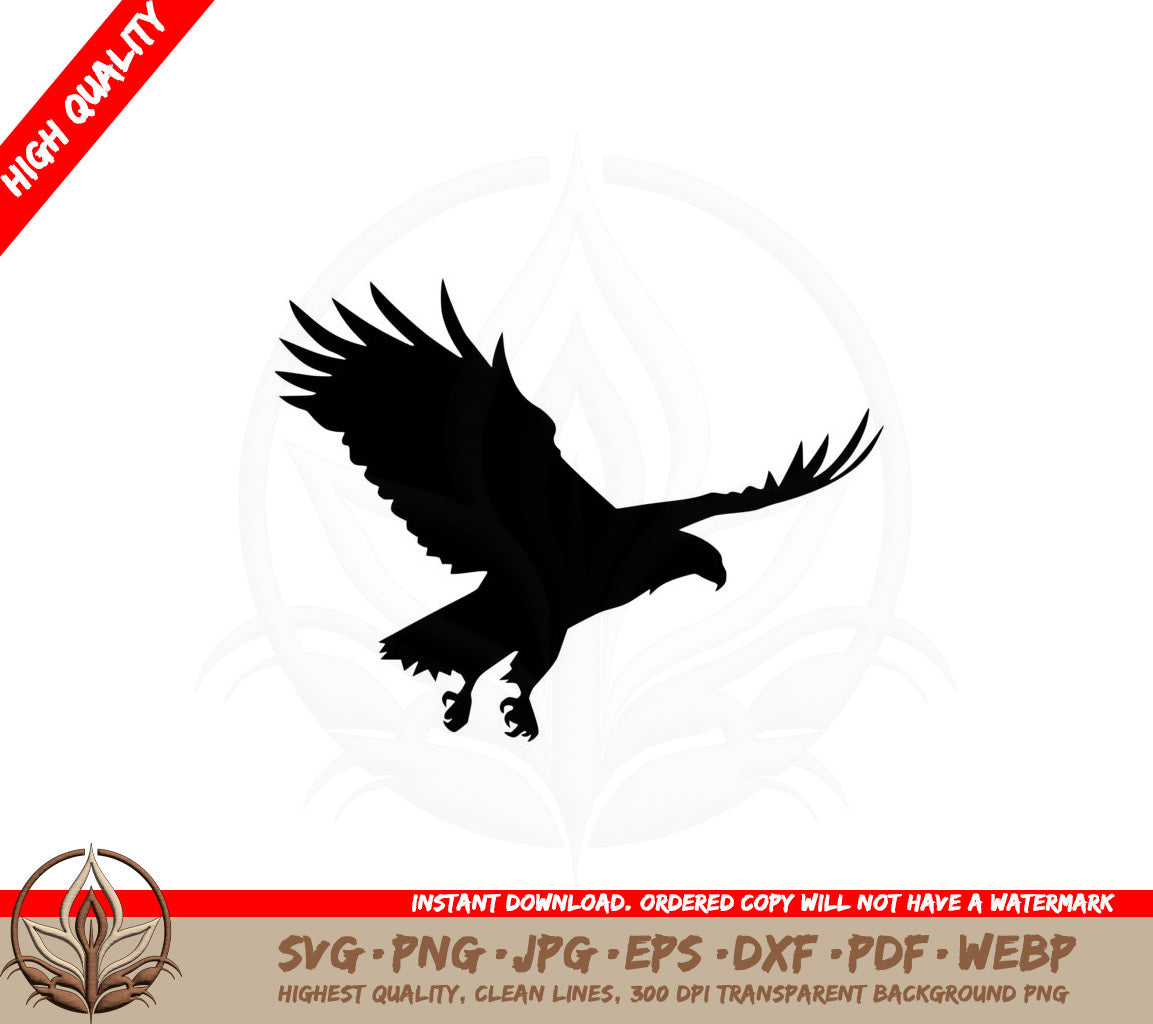 Bald Eagle Flying Silhouette SVG - Digital Download Cut File