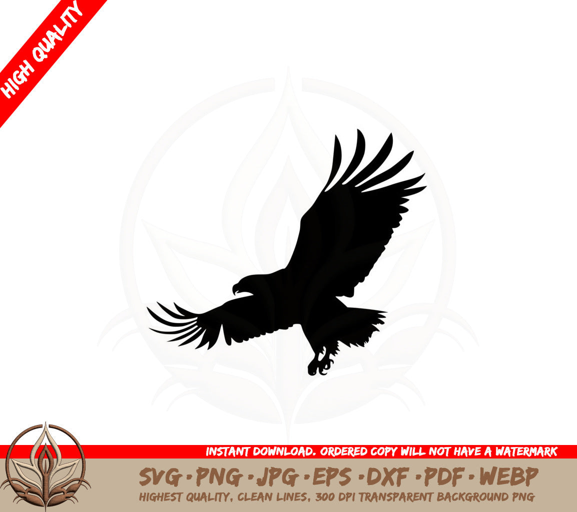 Bald Eagle Silhouette SVG PNG JPG AI PDF DXF EPS WebP - Digital Download
