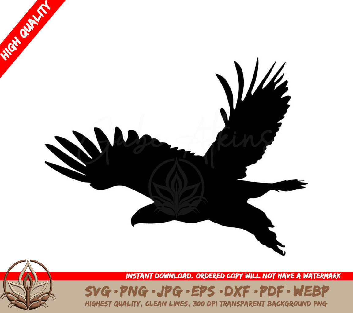 A Silhouette Of An Eagle Flying In The Air