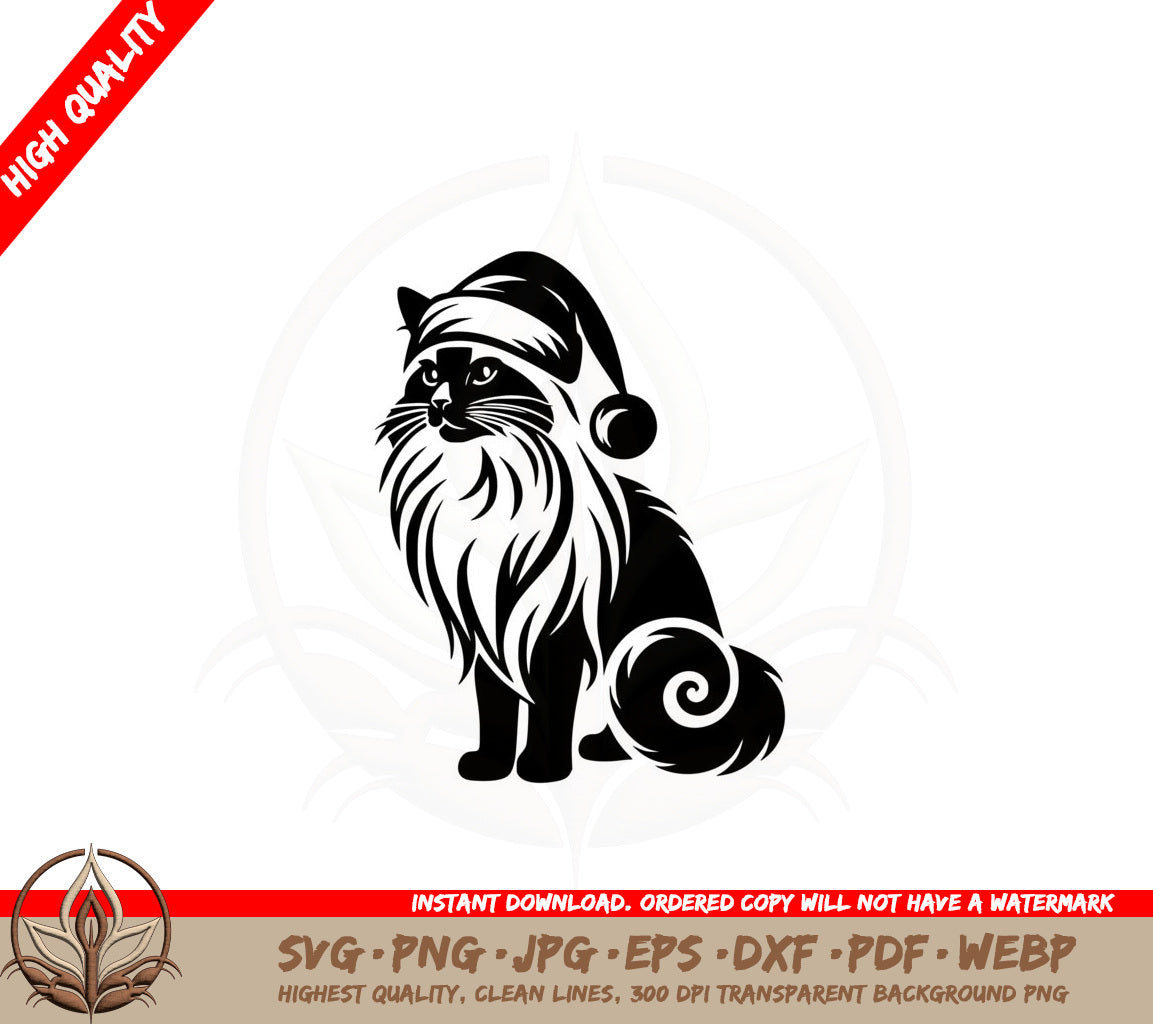 Balinese Christmas Cat SVG Cut File