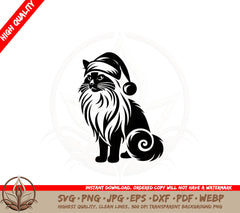 Balinese Christmas Cat SVG Cut File