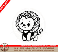 Ballerina Lion SVG PNG JPG AI PDF DXF EPS and WebP - Digital Download
