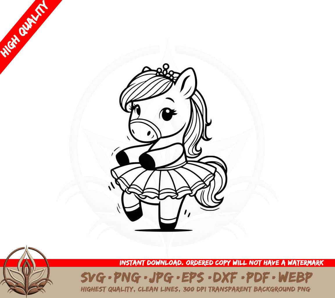 Ballerina Pony SVG PNG JPG AI PDF DXF EPS WebP Digital Download